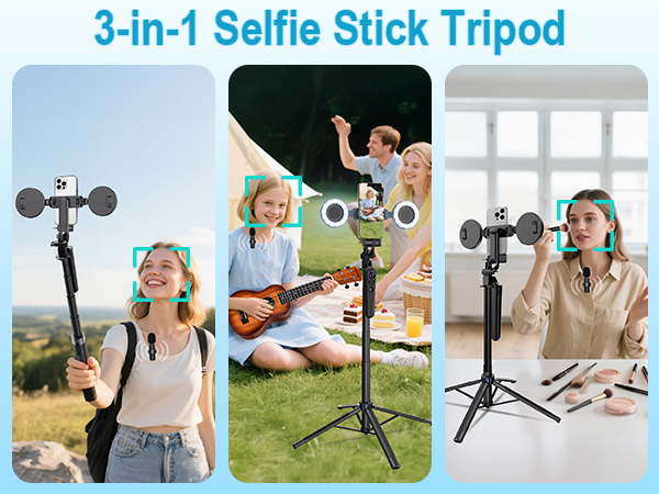 3 in 1 selfie stick tripod
