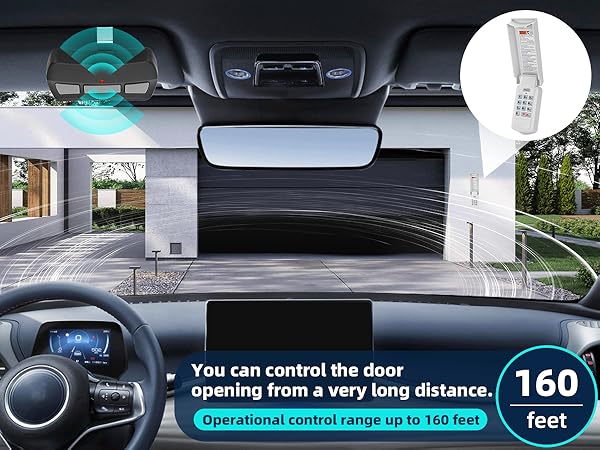 You can control the door opening from a very long distance.