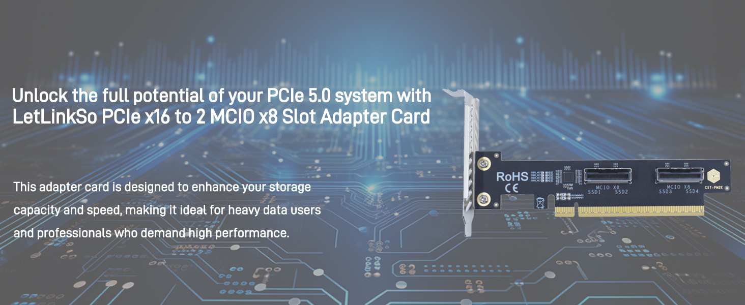 LetLinkSo-Gen5-PCIe-5.0-x16-to-2-MCIO-x8-8i-U.2-Connector-NVMe-SSD-Adapter-Card