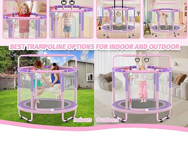 5ft Toddler Mini 6-in-1 Trampoline Indoor Outdoor