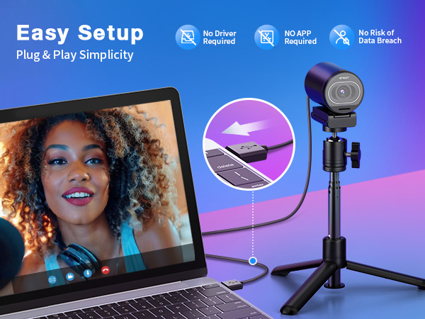 EMEET S600 4K Webcam with Tripod for Streaming
