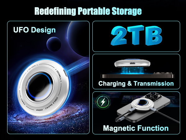 Portable External SSD with Magnetic