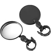 2Pcs Black Adjustable Rear View Mirror for Bikes, Universal Rearview Mirror for Handlebars, Wide ...