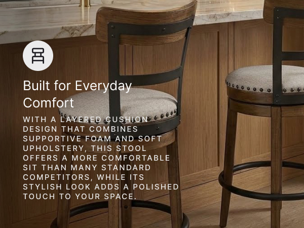 Breakfast bar setup featuring casual dining furniture with comfortable footrest in black metal