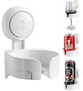 LEVERLOC Suction Cup Shower Drink Holder for Beer, Wine, Waterproof Wine Holder for Shower, Remov...