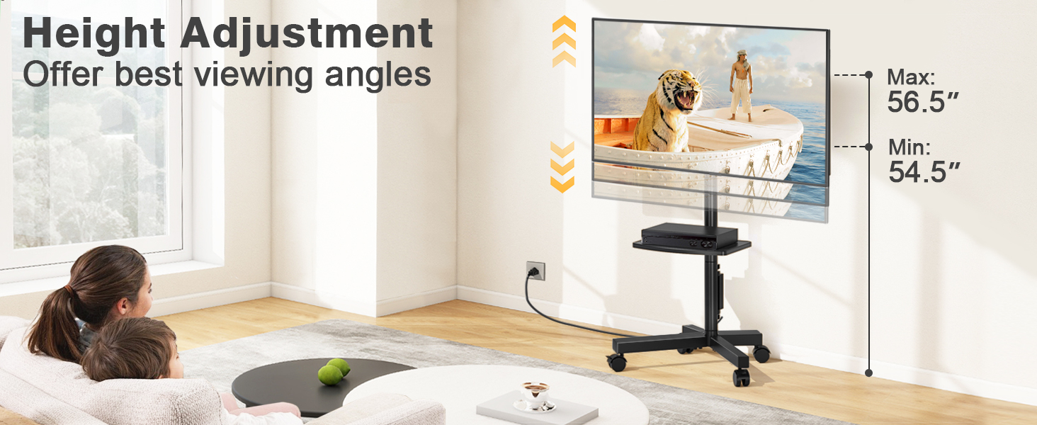 portable tv stand on wheels