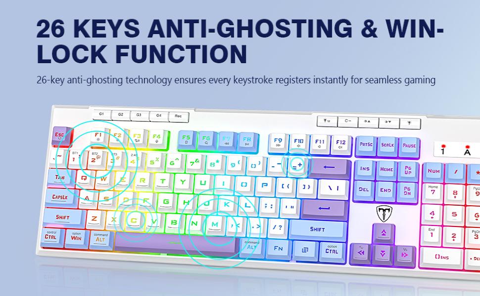 26 anti ghosting keys win lock multimedia keys
