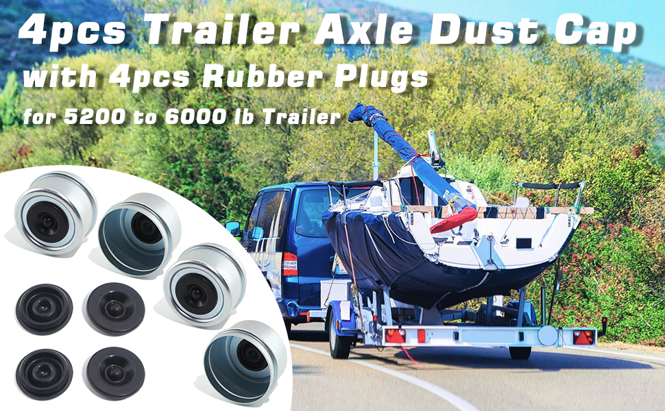 4pcs 2.44&amp;#39;&amp;#39; Trailer Axle Dust Cover with 4pcs seals