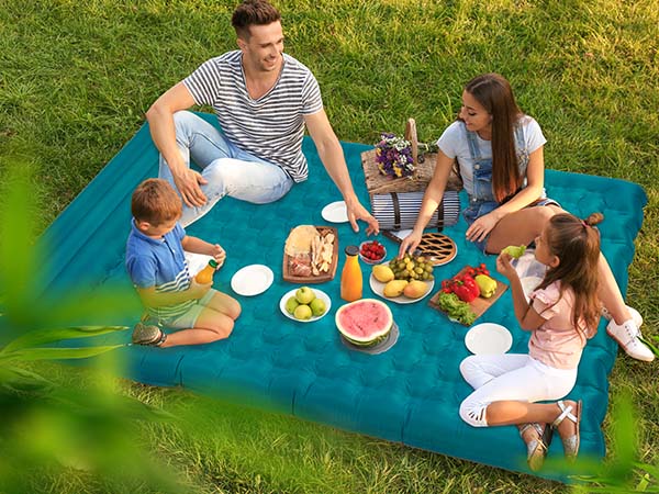 double sleeping pad for camping peacock blue 12cm