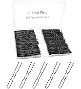 330 Count U Shaped Hair Pins for Buns, YINGFENG 2.4 inch Bun Pins Black Hair Pins for Women Girls...