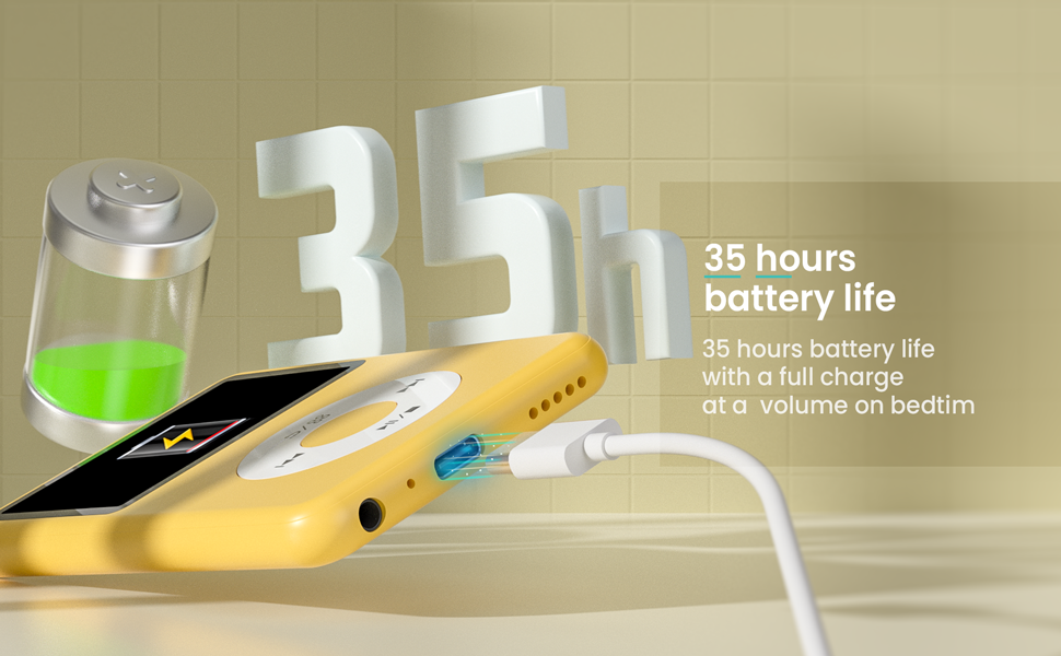 long batter life mp3 player 1.5 hour charging mp3 player