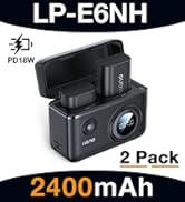 LP-E6NH Camera battery set with 2 pack 2400mAh batteries