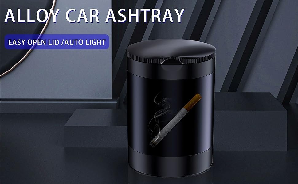 ALLOY CAR ASHTRAY EASY OPEN LID /AUTO LIGHT
