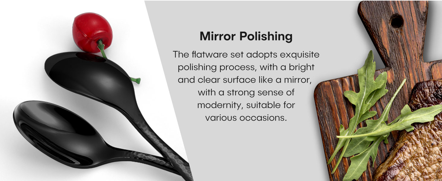 black silverware set