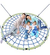 Trekassy 60" Large Spider Web Saucer Tree Swing for Kids &amp; Adults, 750lbs Heavy Duty Outdoor Net ...