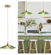 GloMuse Pendant Light Kitchen Lights Glass Hanging Light Fixture Folwer Light Pendant Lights Mode...