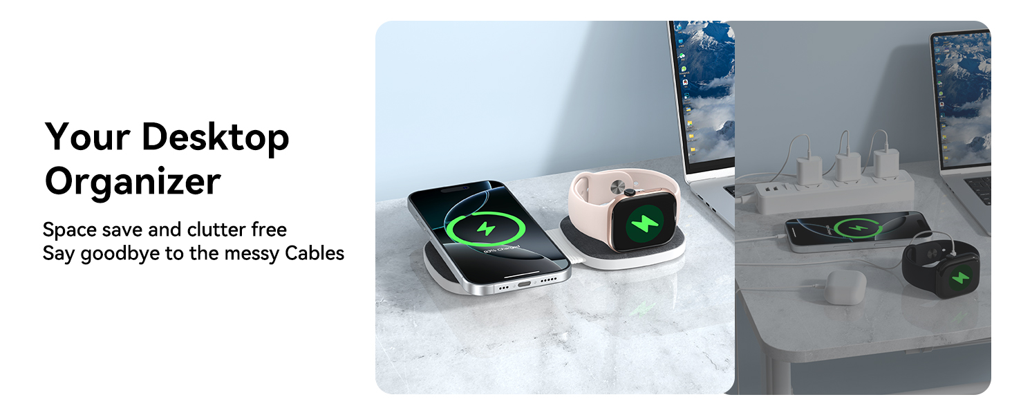 Flodable 2 in 1 Mag-Safe Wireless Charger for iPhone