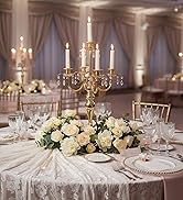 Candelabras Centerpieces for Tables, 20" Tall Candlestick Holder for Taper Candles, 5 Arm Crystal...