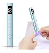 AIRSEE Cordless Nail Lamp with Stand, Handheld UV Light with LCD Display for Gel Nails,Rechargeab...