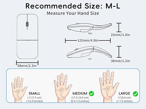 Bluetooth Arc Travel Mouse BT &amp; USB Wireless Dual Mode Silent Computer Mice