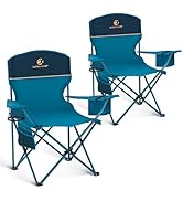 HIGH POINT SPORTS 2 Pack Portable Camping Chair for Adults, Folding Outdoor Camp Chair Lightweigh...