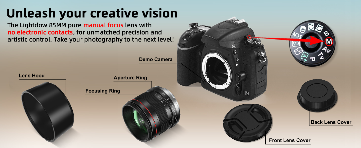 Lightdow 85mm F1.8 Medium Telephoto Manual Focus Full Frame Portrait Lens