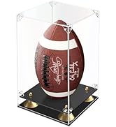 KOLIPI Football Display Case, Acrylic Football Case Display Case with Double Layer Base, Clear Sh...