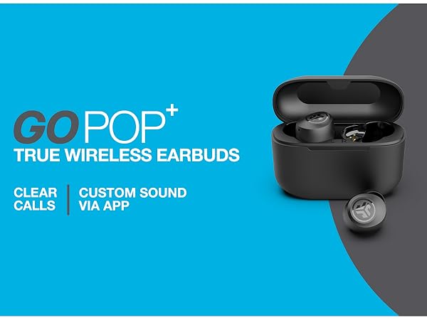 Go Pop plus rendering next to text on a blue and gray background