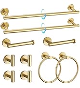 TQKAG Brushed Gold Bathroom Hardware Accessories Set 10-Pieces, Premium SUS304 Stainless Steel Ba...