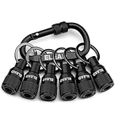 ELEAD 6-Piece Bit Holder Key Chain, 1/4 inch Black Hex Shank Bit Holders, Quick Release Design wi...
