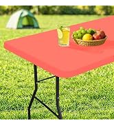 homing Rectangle Table Cloth Cover, Waterproof Polyester Elastic Fitted Tablecloth, Fits for 6 Fo...