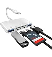 ZOIOT USB Adapter for iPhone SD Micro SD Card Reader for iPad/iPad Mini/Projector/Monitor 5-in-1 ...