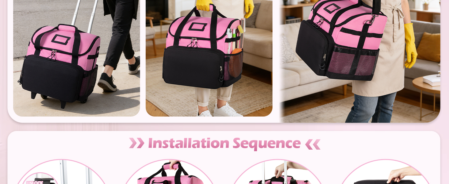 Rolling Cleaning Caddy Bag