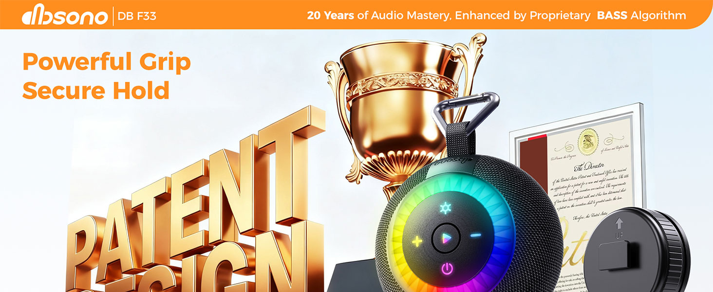 DBsono Shower Bluetooth Speaker with Removable Suction Cup