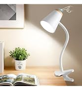 EJIAXIN Clip on Desk Lamp for Home Office - Small LED Touch Dimmable Book Lights for Reading at N...