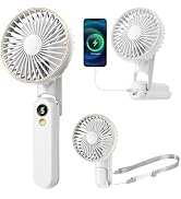 Dhenrio Portable Handheld Fan, 180° Foldable Personal Fan as Power Bank, USB Rechargeable Mini Ha...