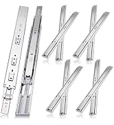 10 inch Drawer Slides 4 Pairs (8pcs) Soft Close 3 fold Full Extension Side Mount Cabinet Drawer G...