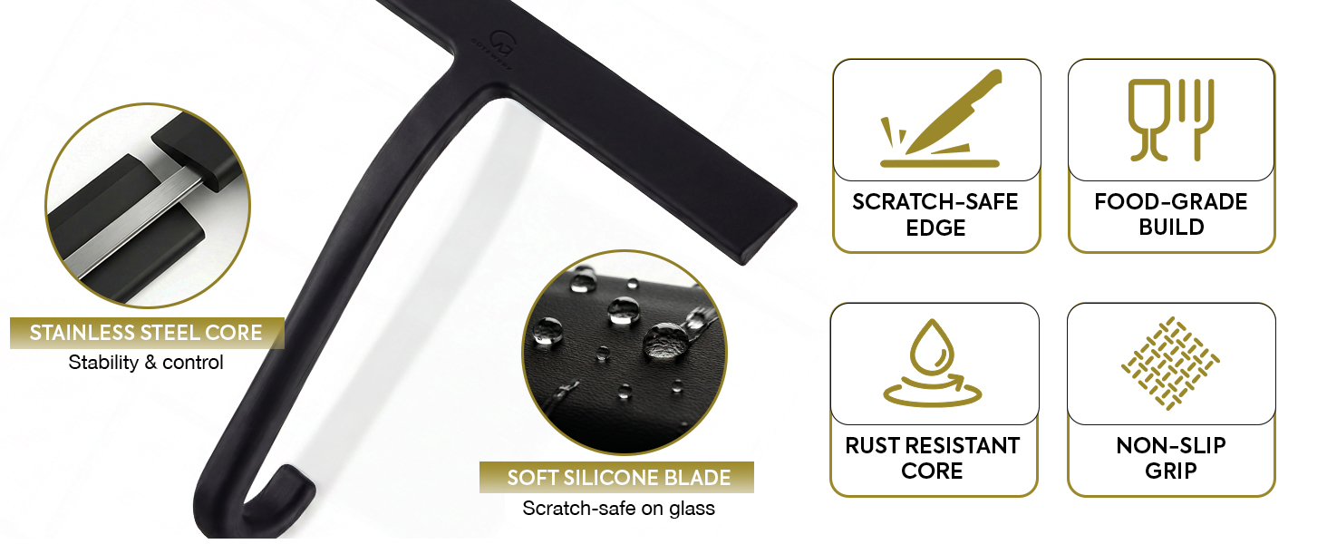Shower squeegee for glass doors