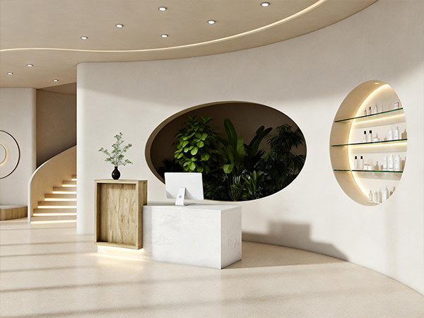 Modern Reception Desk with Counter &amp;amp; LED