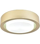 COTULIN 12 Inch Gold Flush Mount Ceiling Light,Modern Metal Ceiling Lighting Fixture with Whire G...