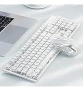 SEUNKWANG V3 Wireless Keyboard and Mouse with Single Backlit, Metal Panel, Bluetooth/2.4G Recharg...