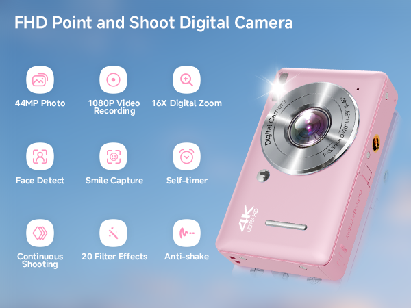 FHD Point and Shoot Digital Camera