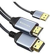 FOINNEX HDMI to DisplayPort Cable, 4FT HDMI to DP Cable Adapter Supports 4K@60Hz/2K@144Hz Compati...