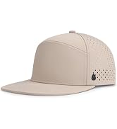 AOPREL Flat Brim Baseball Cap for Men Adjustable Water-Resistant Performance Hat with Breathable ...