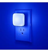 Blue Night Lights Plug into Wall, Nightlights With Light Sensor Dusk to Dawn, 0.3W Square Plug in...