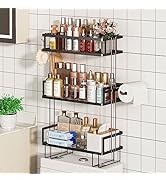 Godboat Bathroom Organizers and Storage, 3-Tier Wall Shelves, Over Toilet Rack with Paper Holder ...
