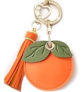 Airtag Keychain Cute Anime Leather Keychain with Bling Keychain Wristlet and Tassel Bag Charm