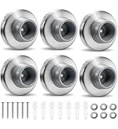 Jibrelxion 6 Pack Concave Wall Door Bumper Stopper, 304 Stainless Steel Wall Mount Protector Flus...