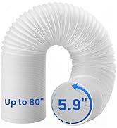 Portable Air Conditioner Hose, 5.9" Diameter Anti-Clockwise Thread With Length up to 80", Univers...