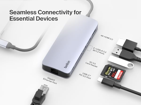 Connect USB-C 6-in-1 Multiport Hub